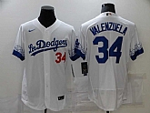 Dodgers 34 Fernando Valenzuela White 2021 City Connect Flexbase Jersey,baseball caps,new era cap wholesale,wholesale hats